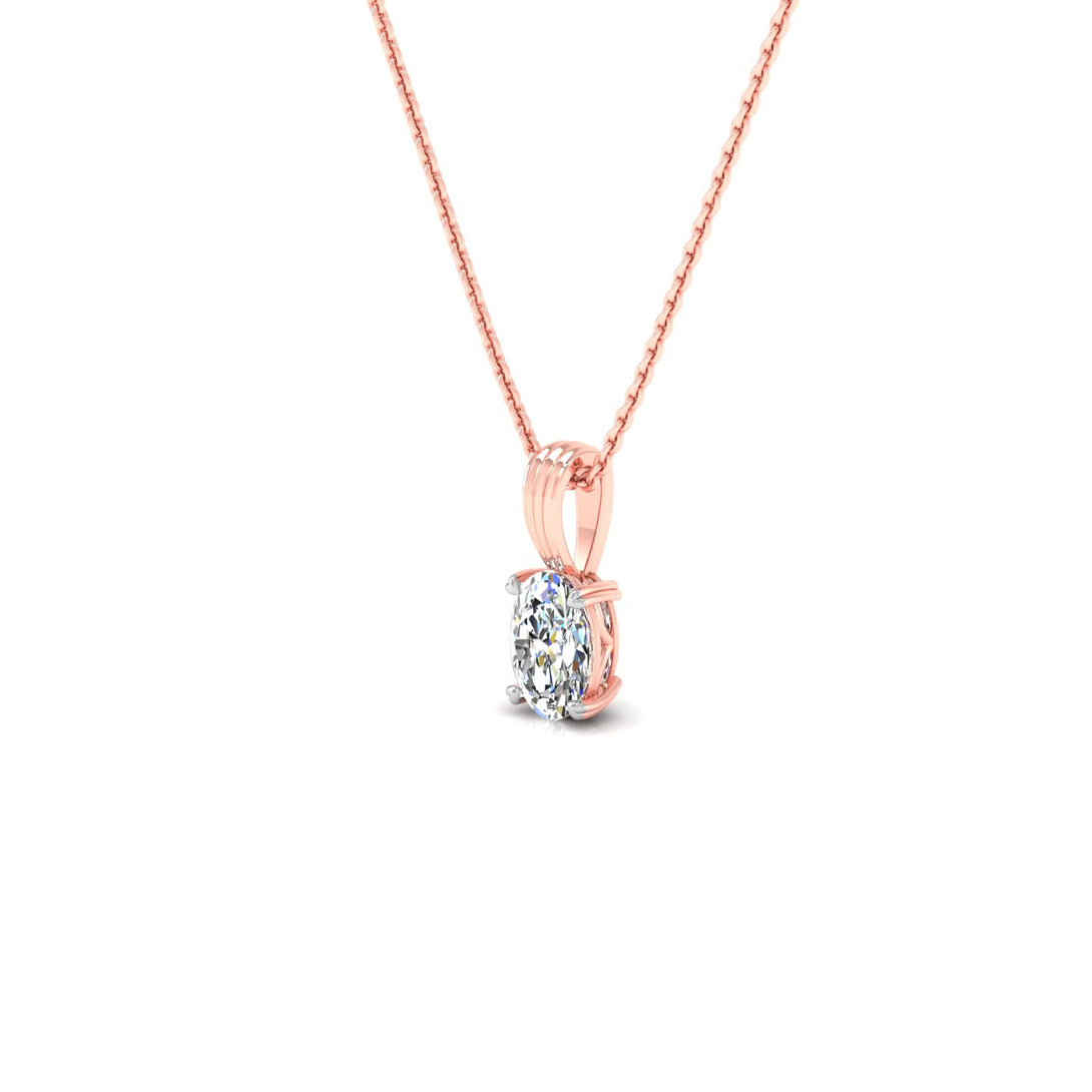 Elegant Oval Cut Solitaire Pendant with 1.00 ct. CVD Lab-Grown Diamond.