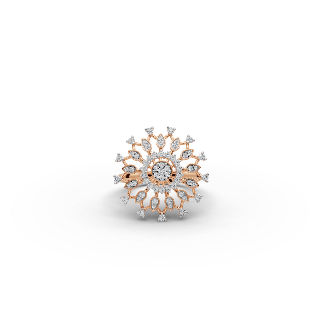 Sunburst Halo Lab-Grown Diamond Ring