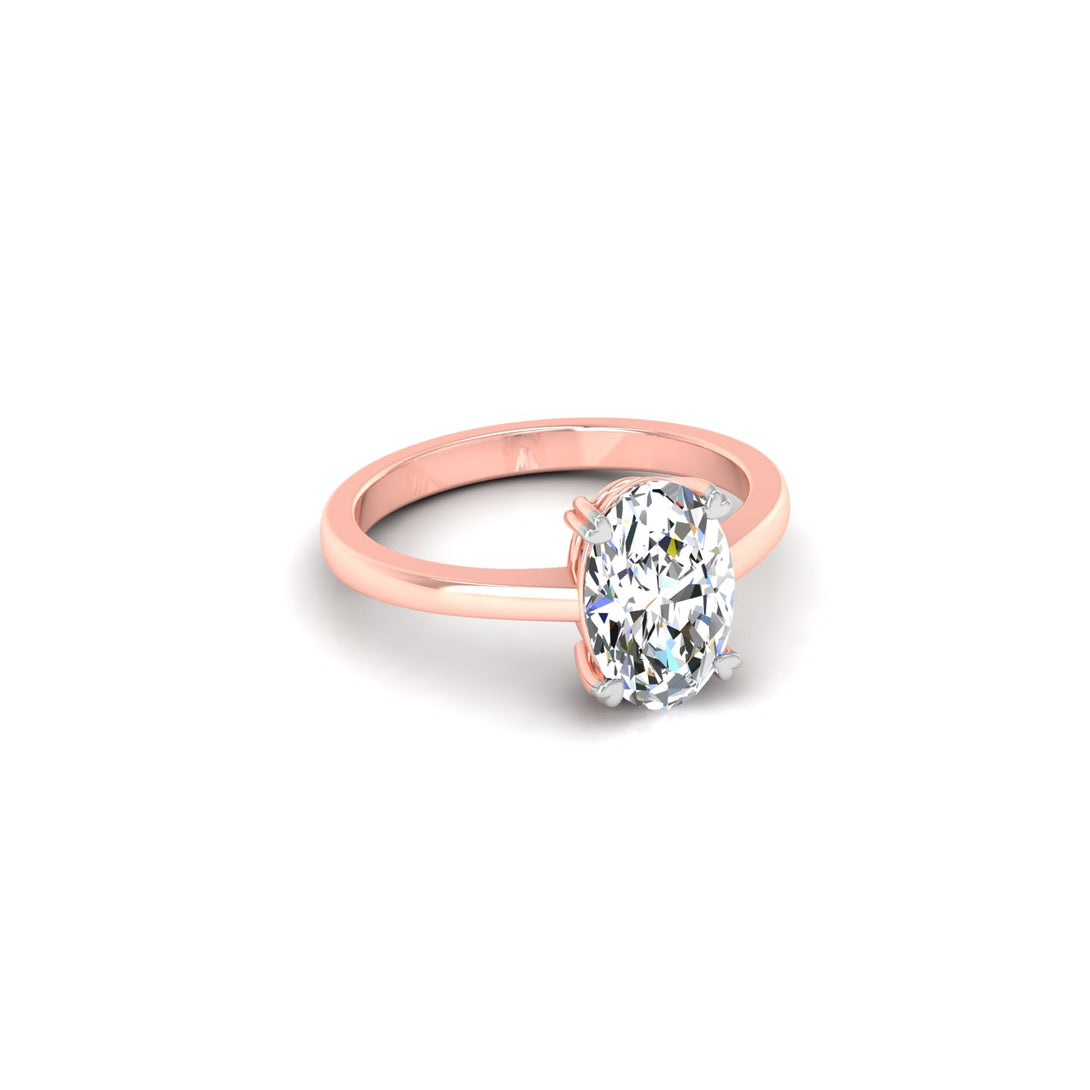 Elegant Oval Solitaire Ring with CVD 2.00 Ct. Lab-Grown Diamond.