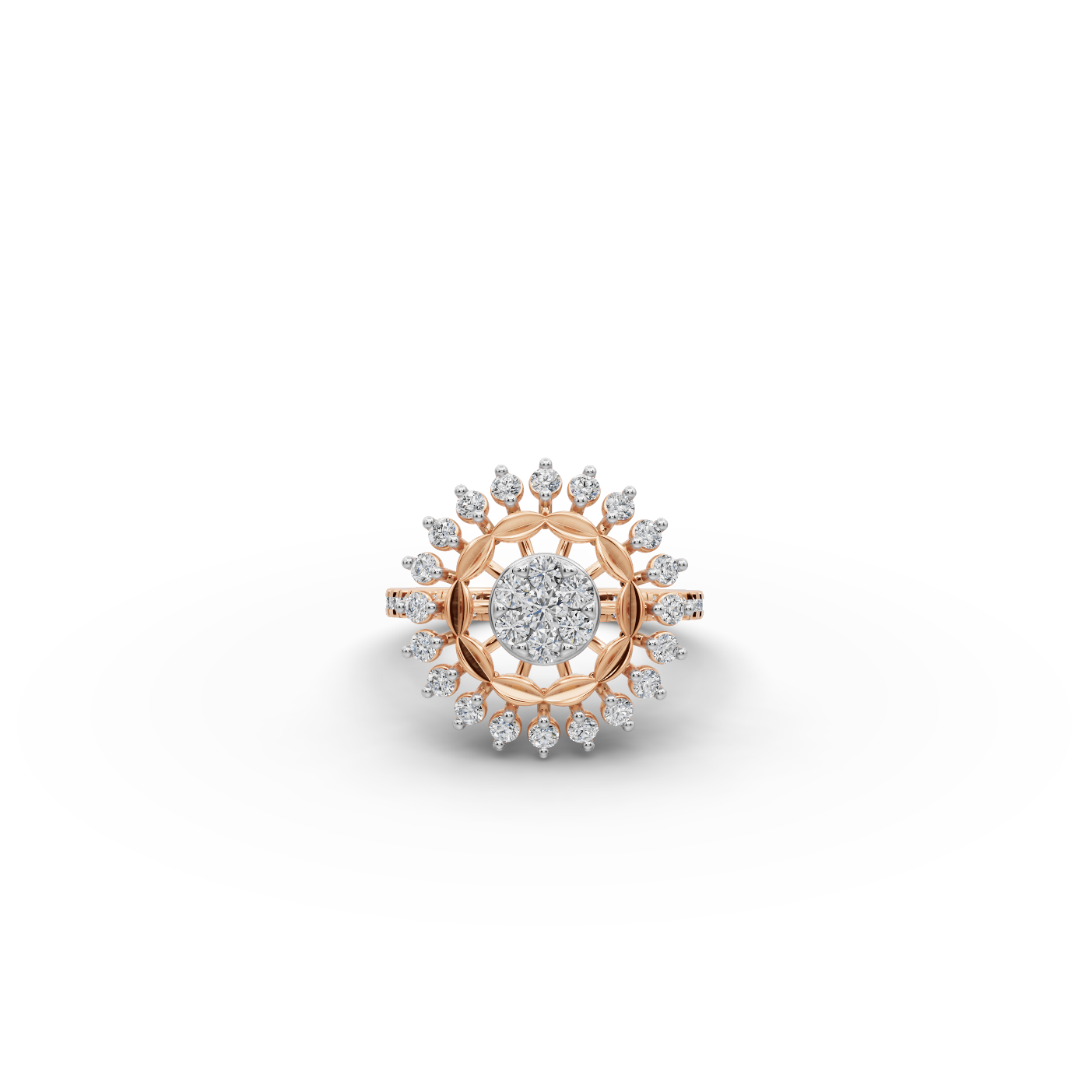 Sunburst Cluster Lab-Grown Diamond Ring