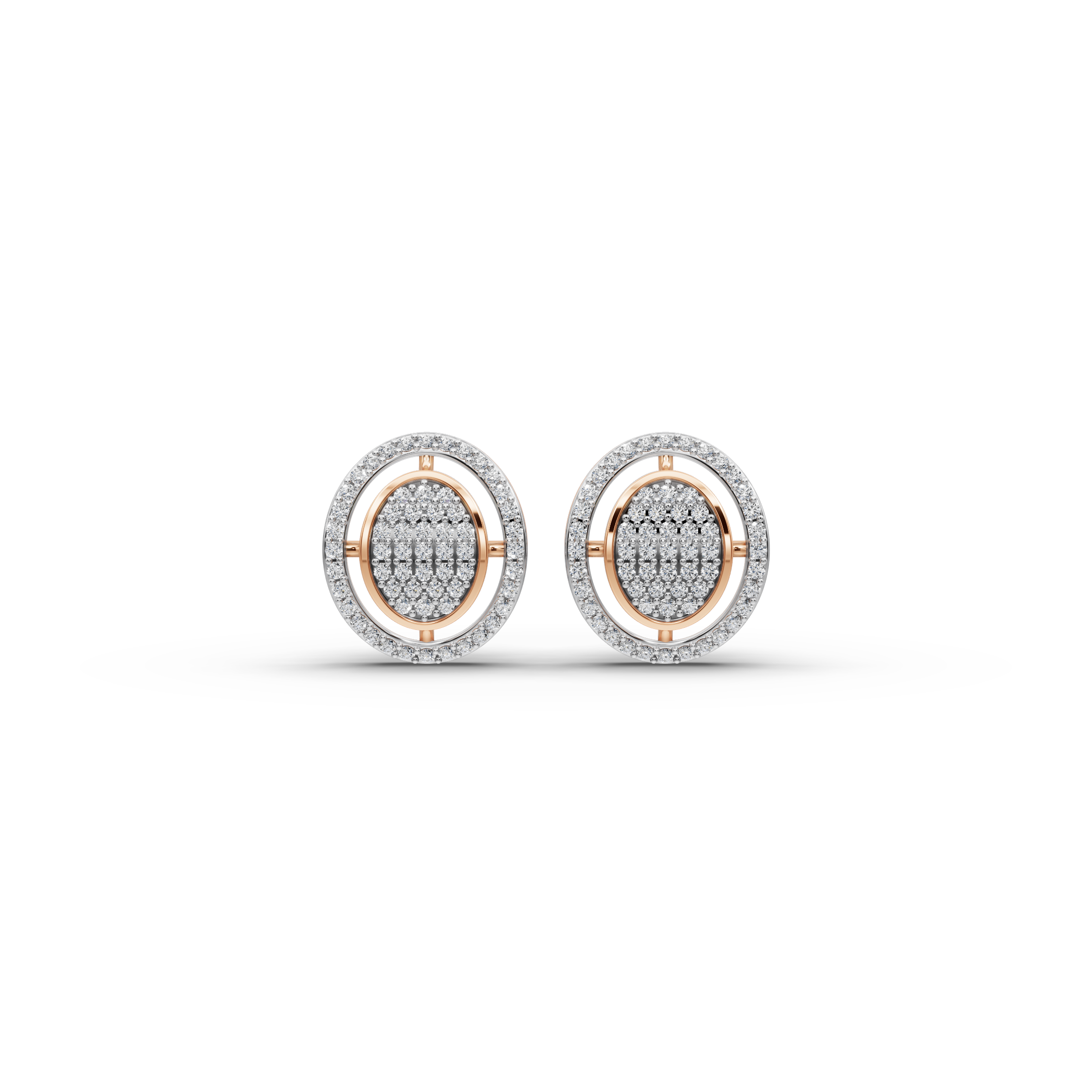 Oval Cluster Lab-Grown Diamond Earrings