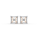 Square Halo Lab-Grown Diamond Earrings