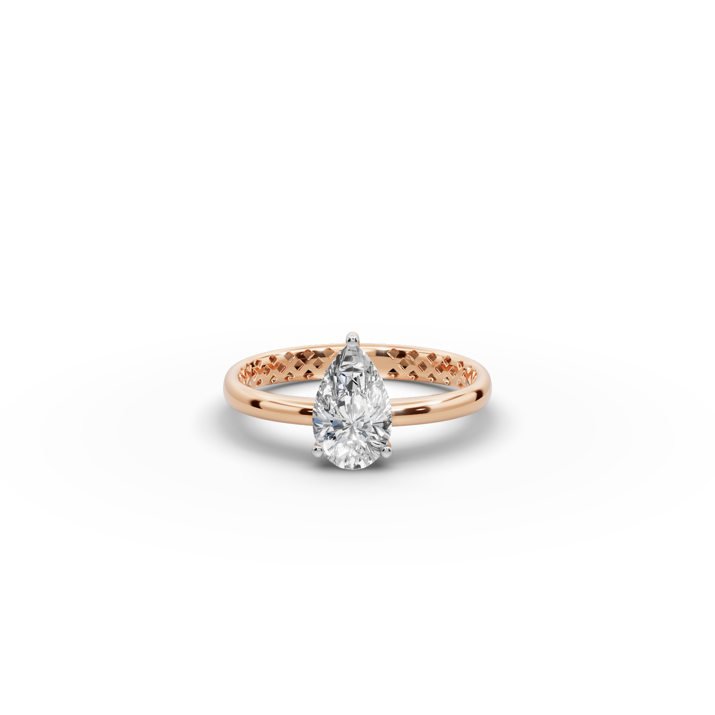 1 tcw Pear Cut Diamond Gold Ring
