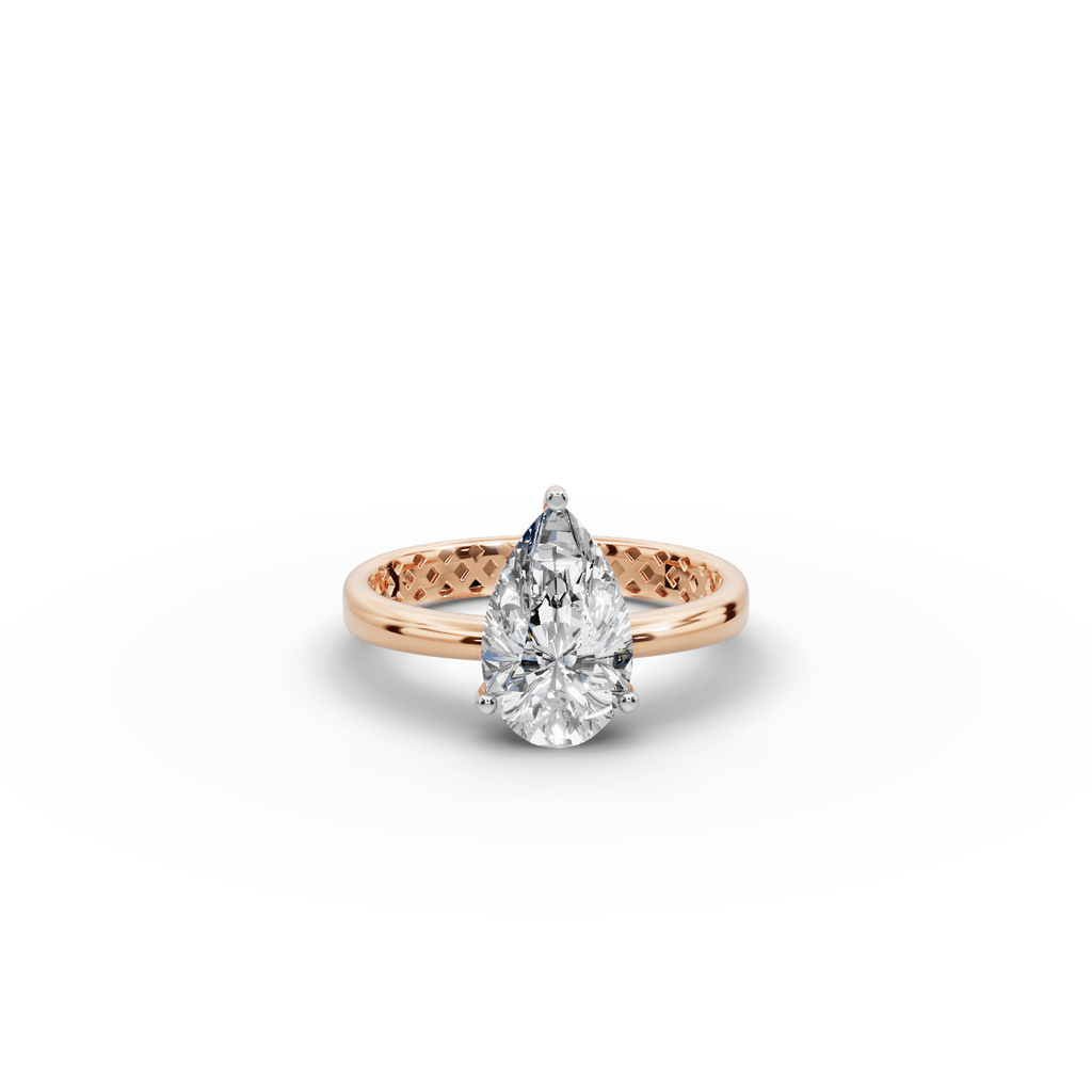 2 tcw Pear Cut Lab-Grown Diamond Ring