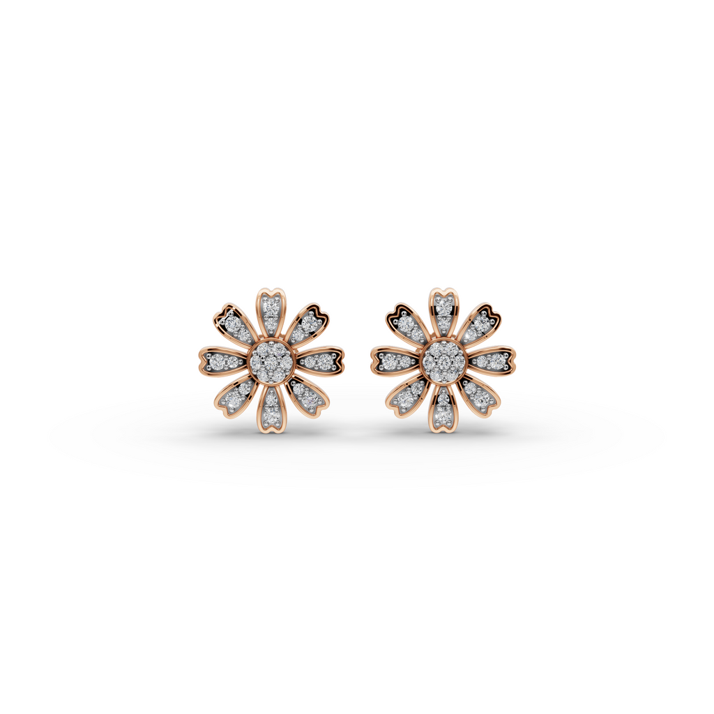 Floral Burst Lab-Grown Diamond Earrings