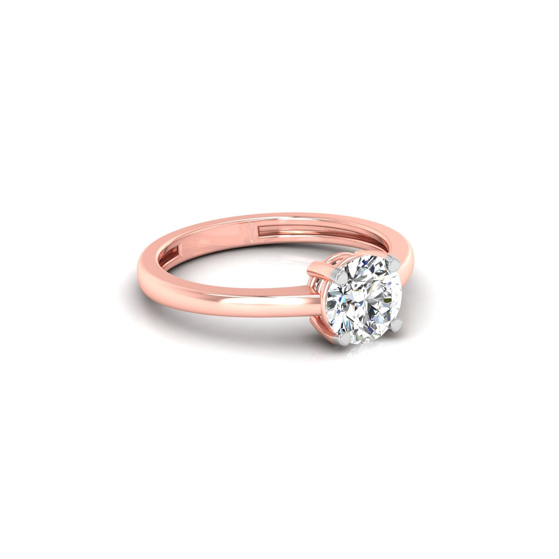 Classic Round Solitaire Ring with CVD 1.00 Ct. Lab-Grown Diamond.