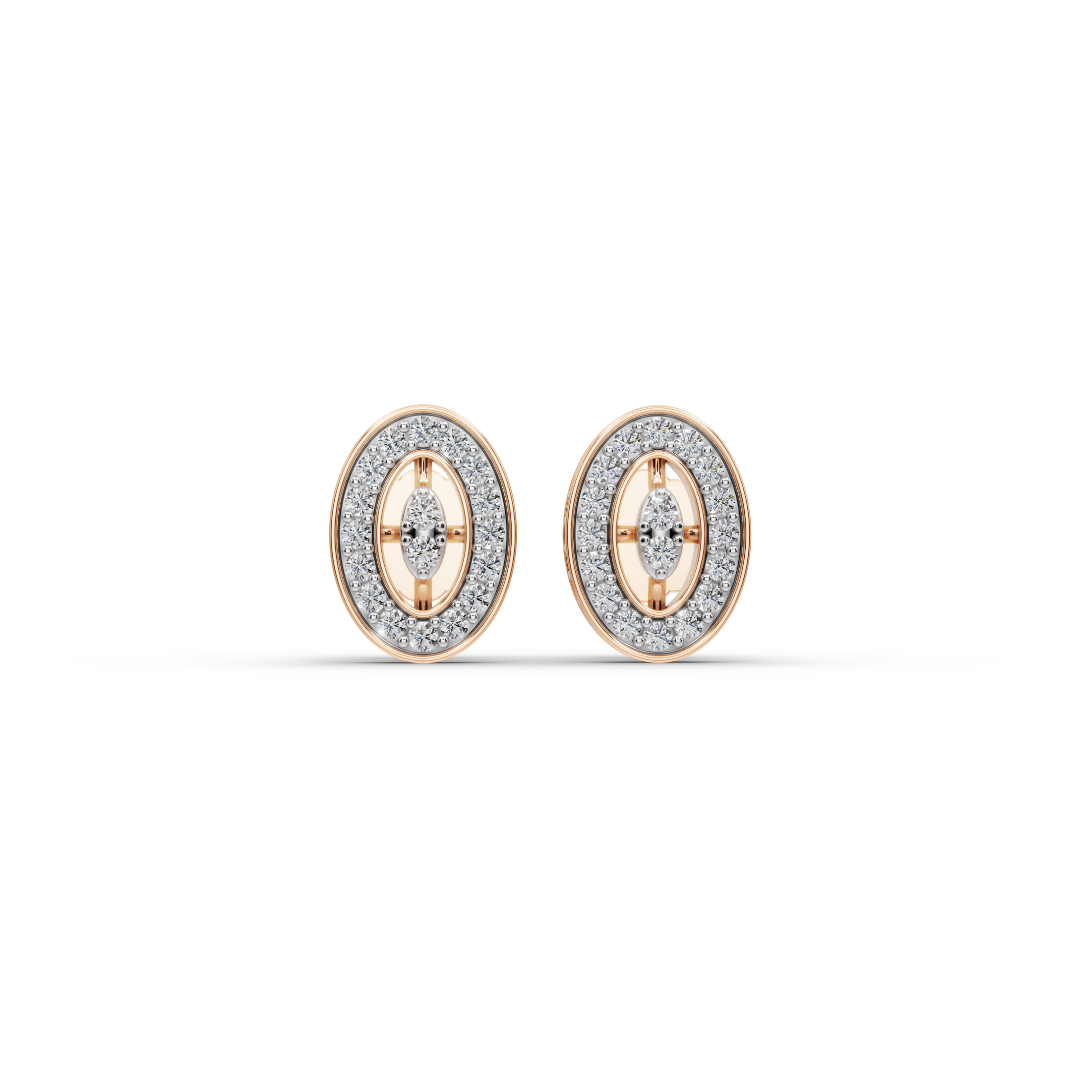 Oval Frame Lab-Grown Diamond Earrings
