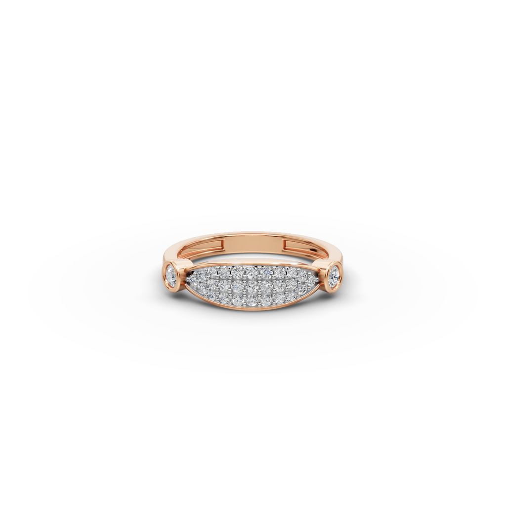 Half Moon Pave Lab-Grown Diamond Ring