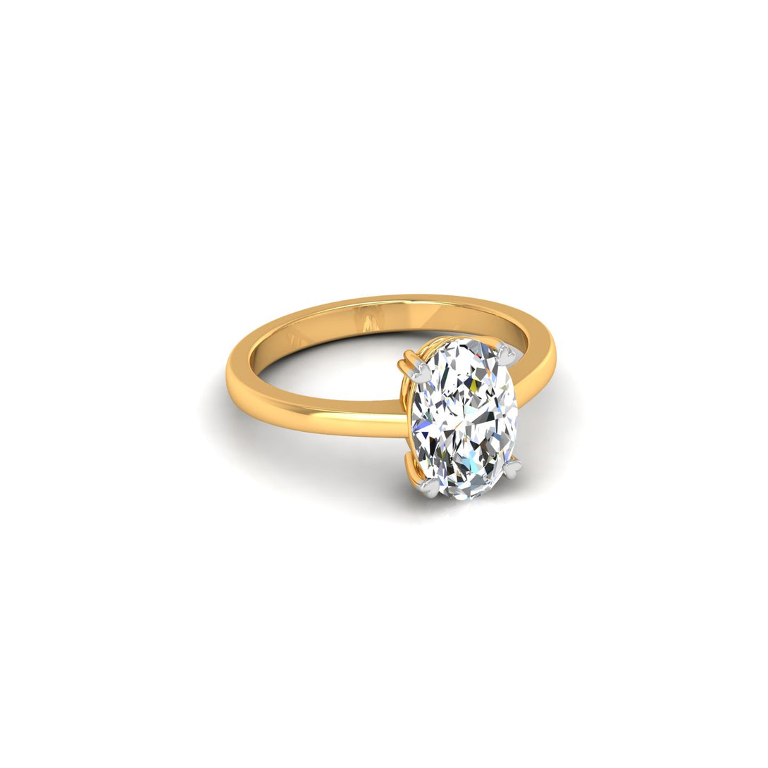 Elegant Oval Solitaire Ring with CVD 2.00 Ct. Lab-Grown Diamond.