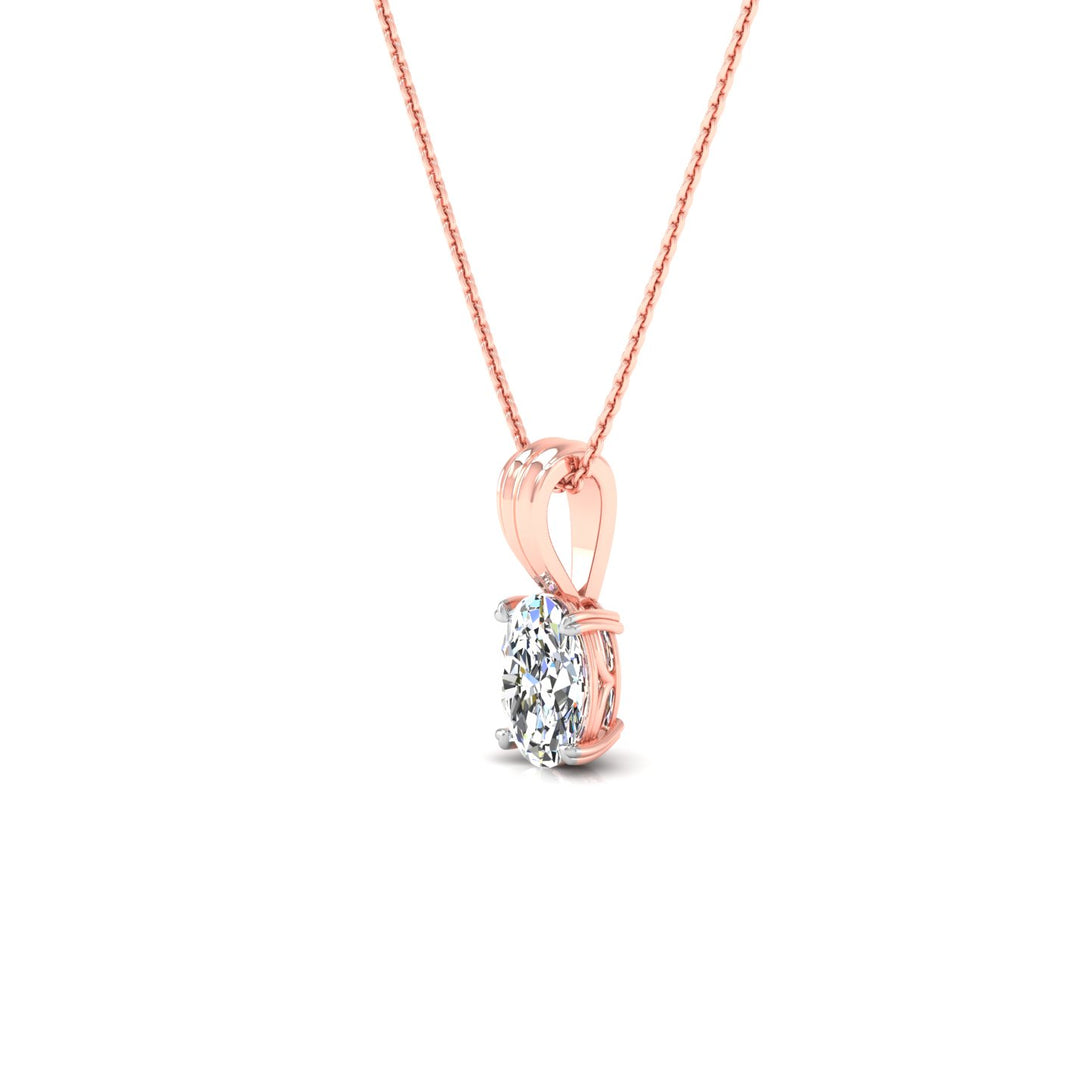 Elegant Oval Cut Solitaire Pendant with 2.00 ct. CVD Lab-Grown Diamond.