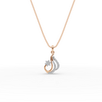 Swirl Floral Lab-Grown Diamond Gold Pendant