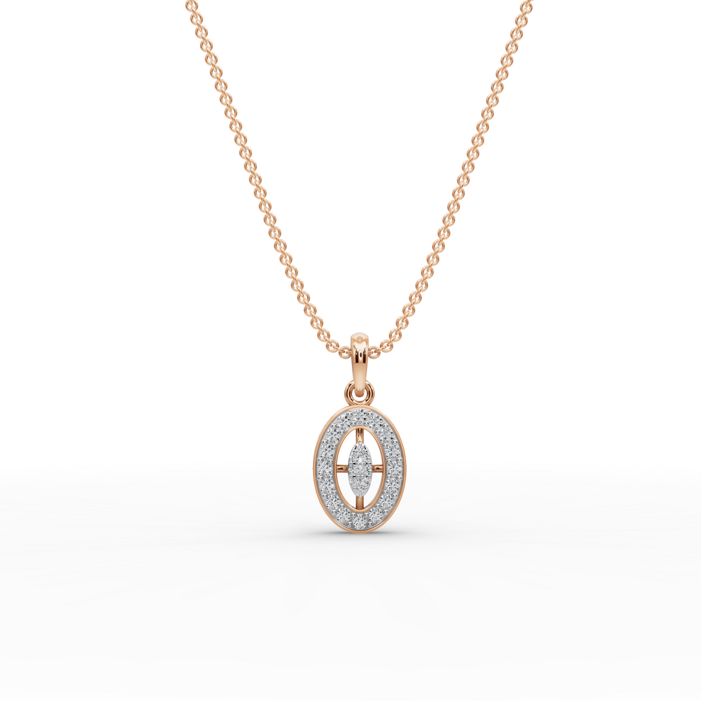 Oval Halo Lab-Grown Diamond Gold Pendant