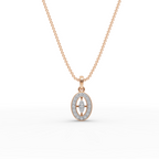 Oval Halo Lab-Grown Diamond Gold Pendant