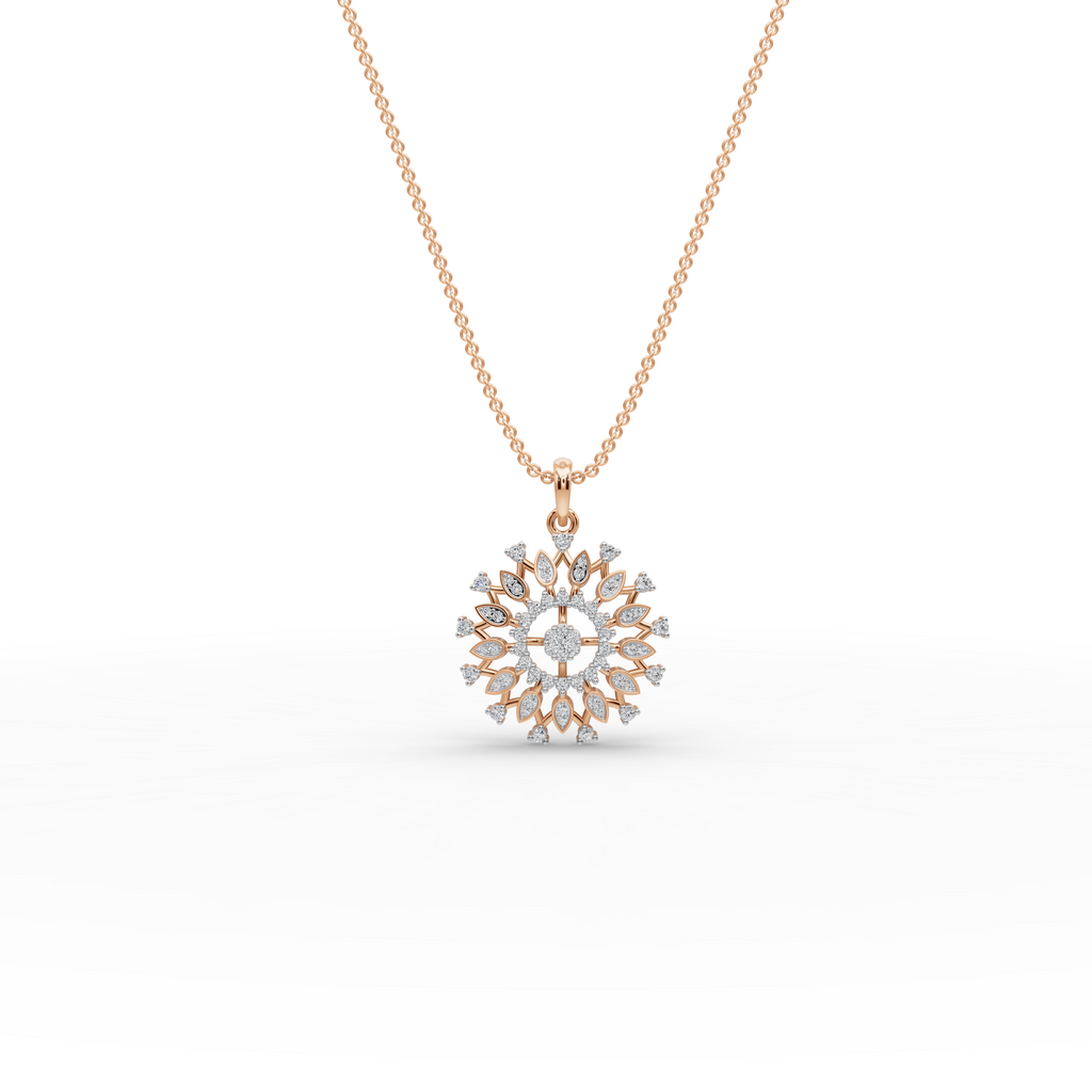 Sunburst Lab-Grown Diamond Gold Pendant