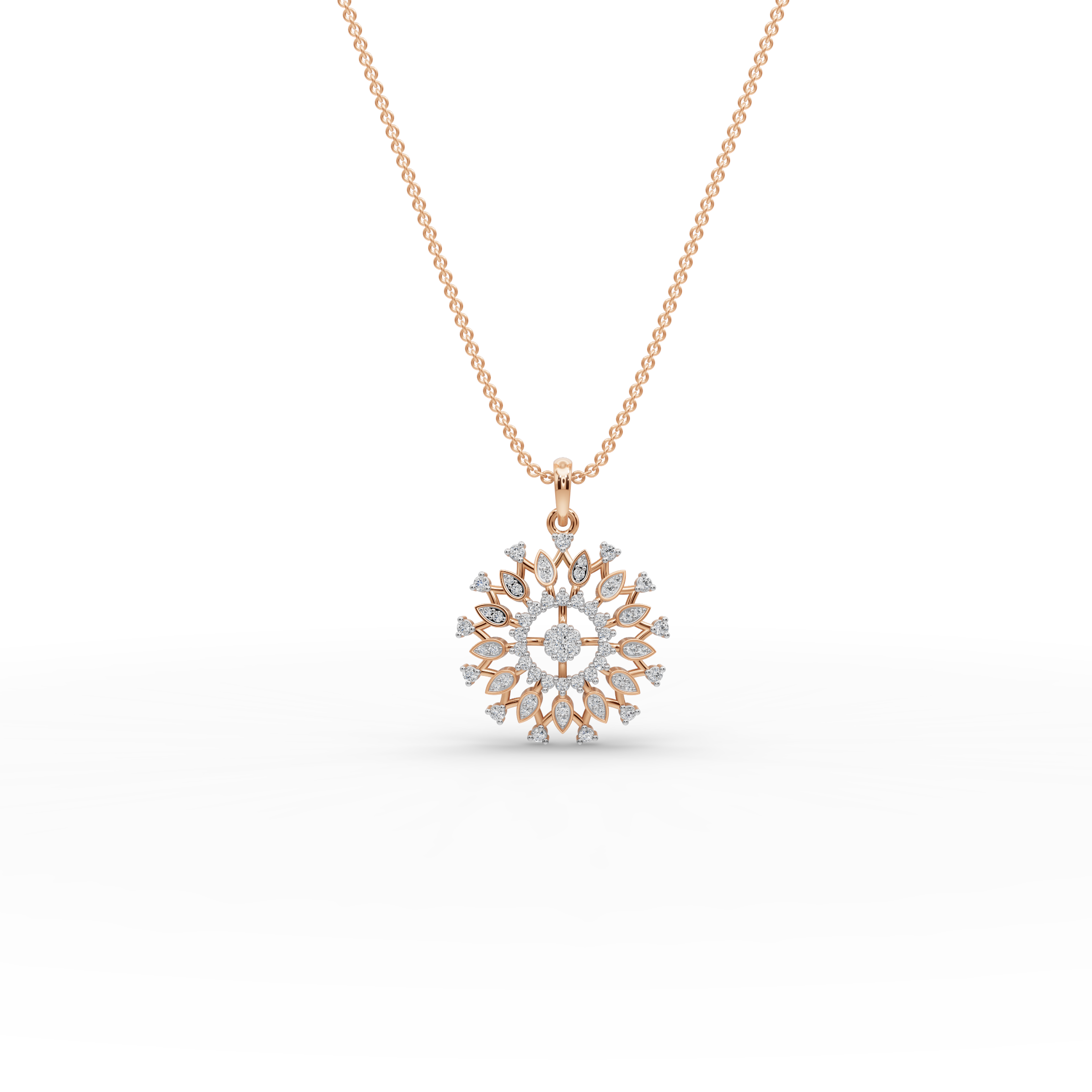Sunburst Lab-Grown Diamond Gold Pendant
