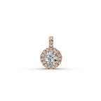 1.00 ct Romantic Lab Grown Round Diamond Halo Pendant