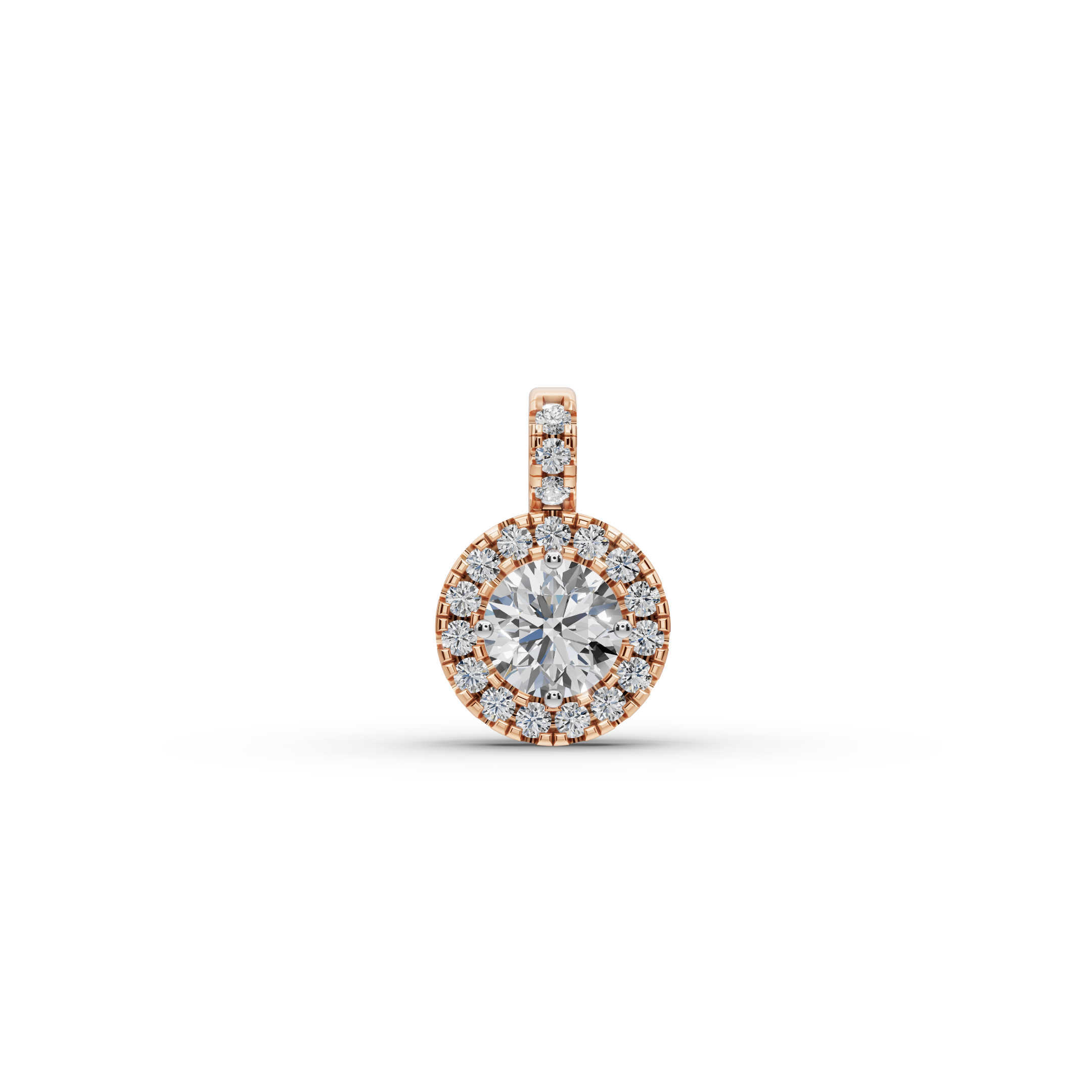 1.00 ct Romantic Lab Grown Round Diamond Halo Pendant