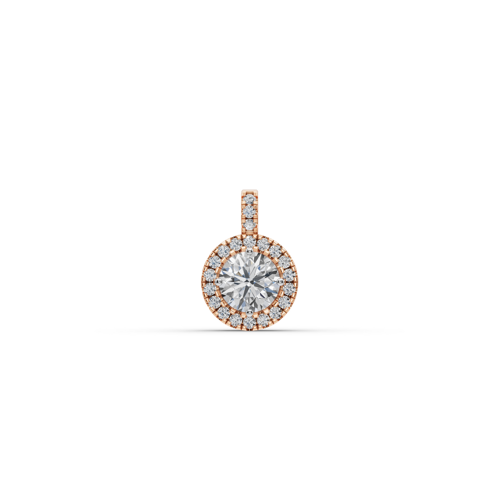 2.00 ct Minimalist Halo Diamond Pendant – Lab Created Round Solitaire  – Ethical Jewelry Charm