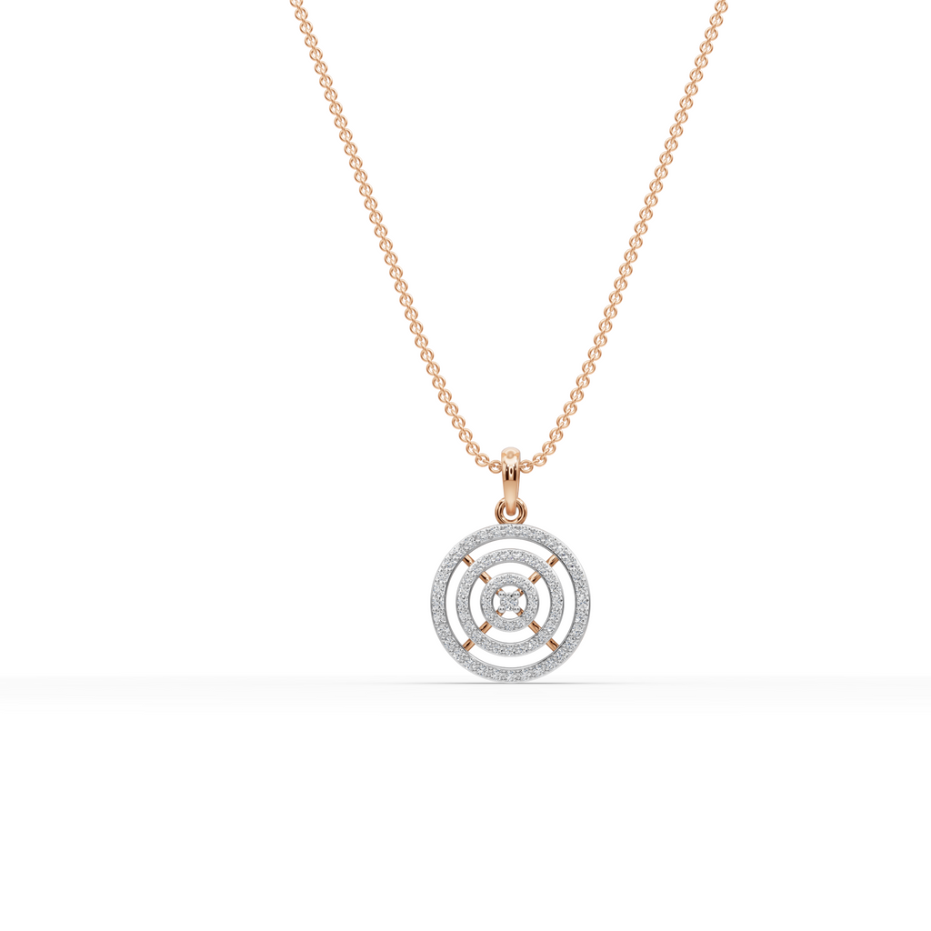 Concentric Circle Lab-Grown Diamond Pendant