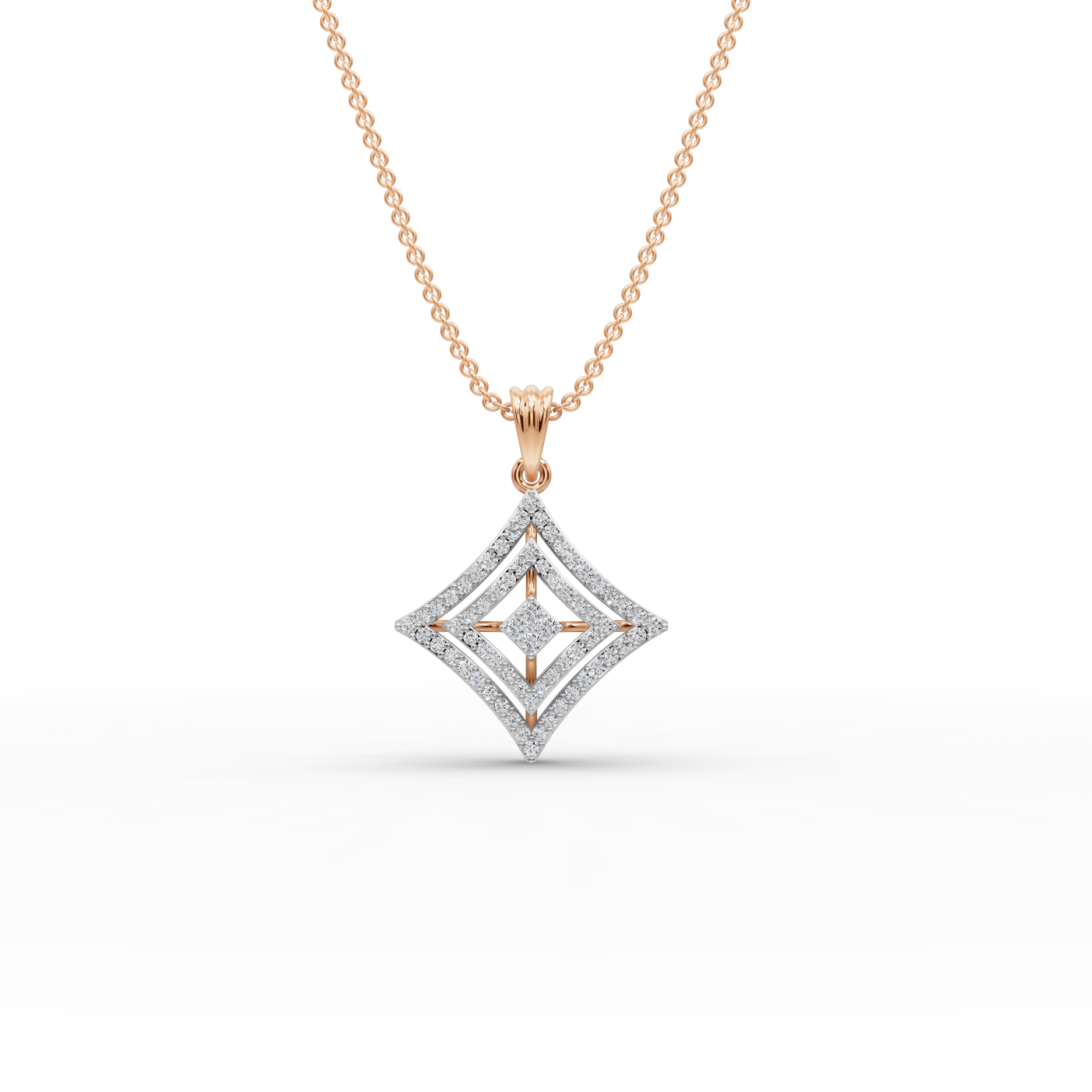 Diamond Shape Lab-Grown Gold Pendant