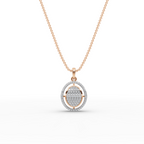 Dual Oval Lab-Grown Diamond Gold Pendant