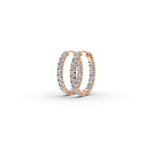 1.50 ct Classic Diamond-Studded Oval Shape Hoops Earring