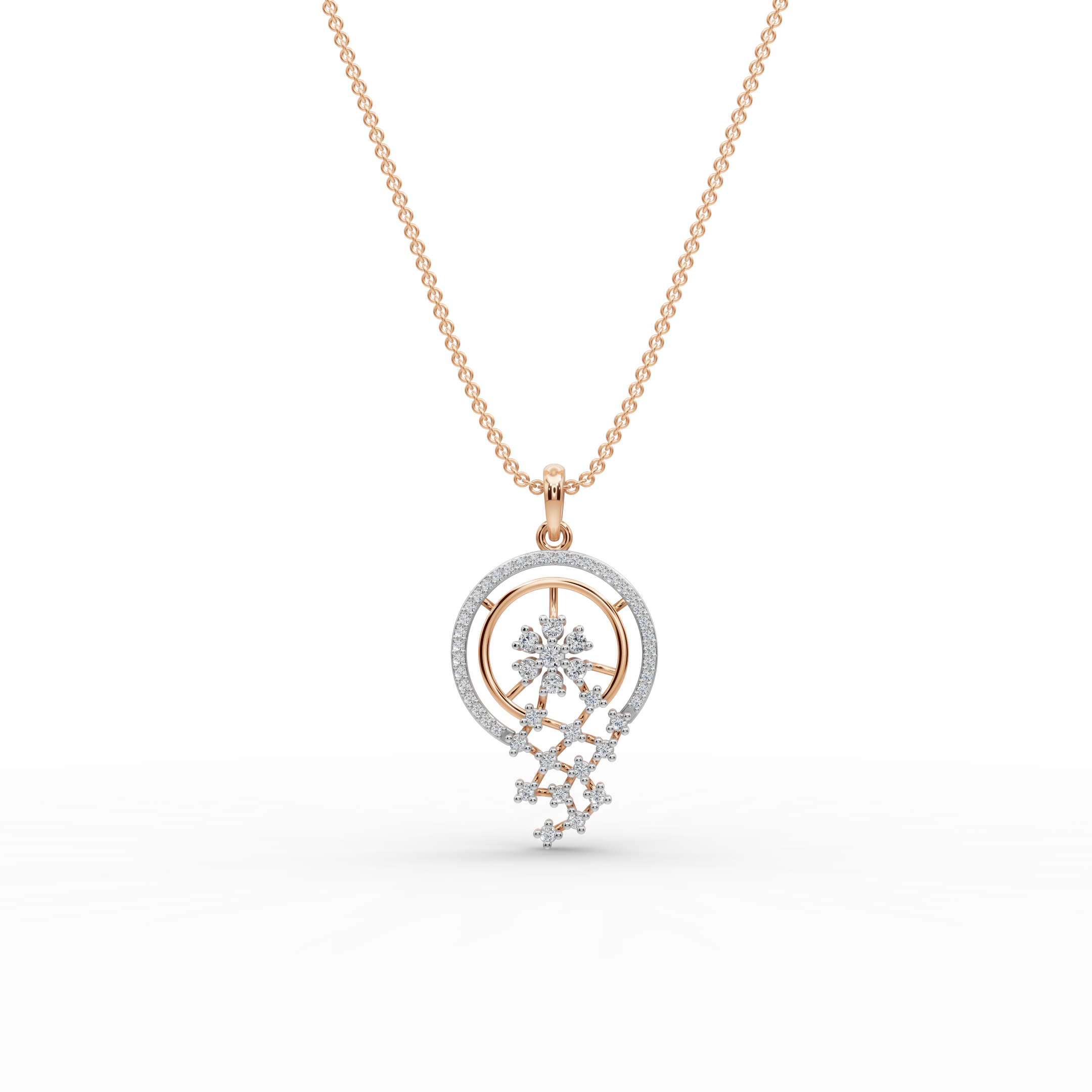 Floral Constellation Lab-Grown Diamond Pendant