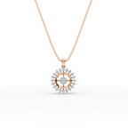 Sunburst Floral Lab-Grown Diamond Pendant