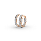 3.00 ct Modern Diamond-Studded Oval Shape Hoops Earring