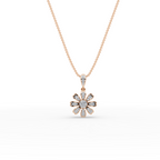 Floral Lab-Grown Diamond Gold Pendant