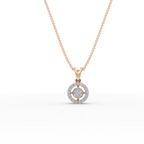 Halo Lab-Grown Diamond Gold Pendant