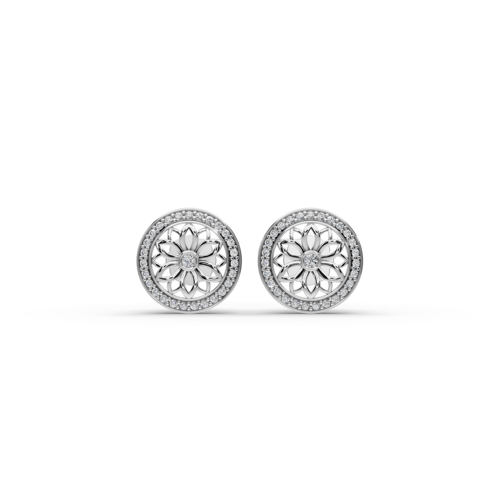 Lotus Bloom Lab-Grown Diamond Earrings