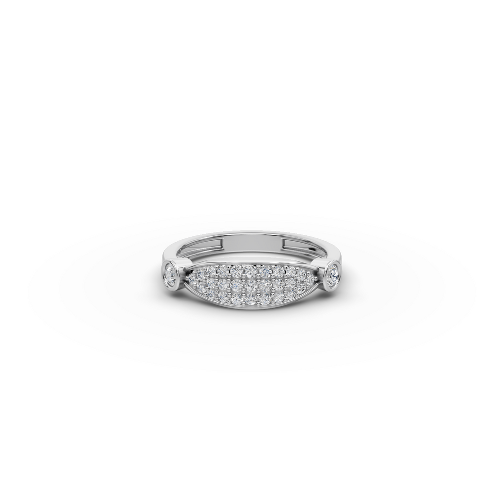 Half Moon Pave Lab-Grown Diamond Ring