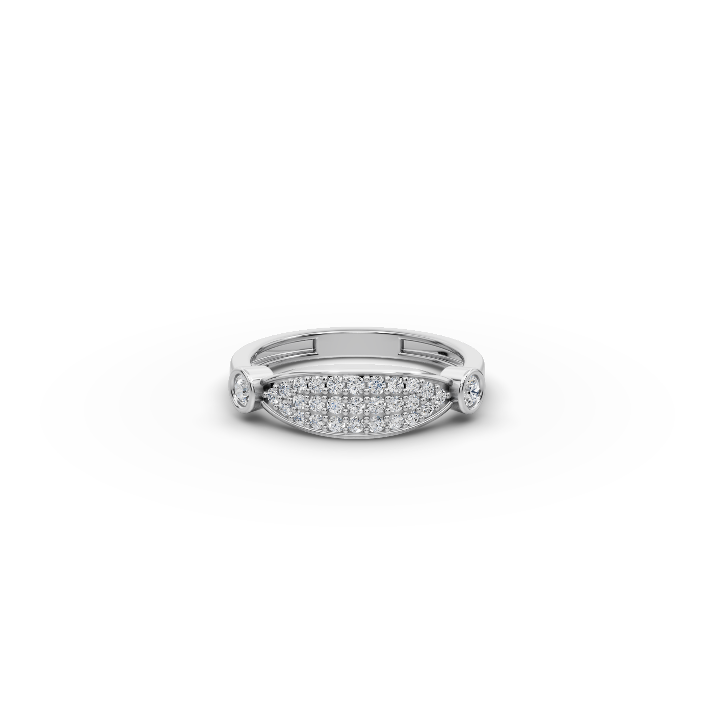 Half Moon Pave Lab-Grown Diamond Ring