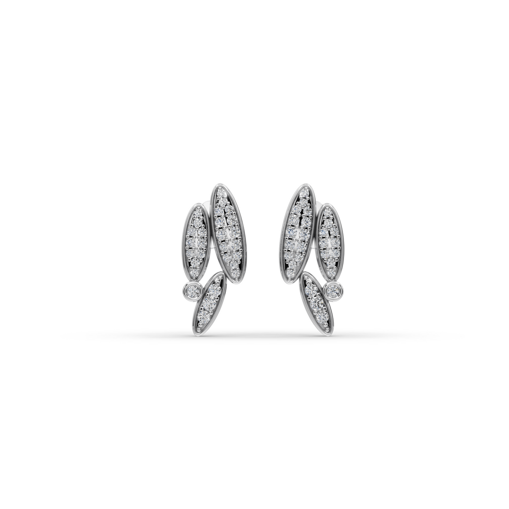 Leaf Cluster Lab-Grown Diamond Earrings