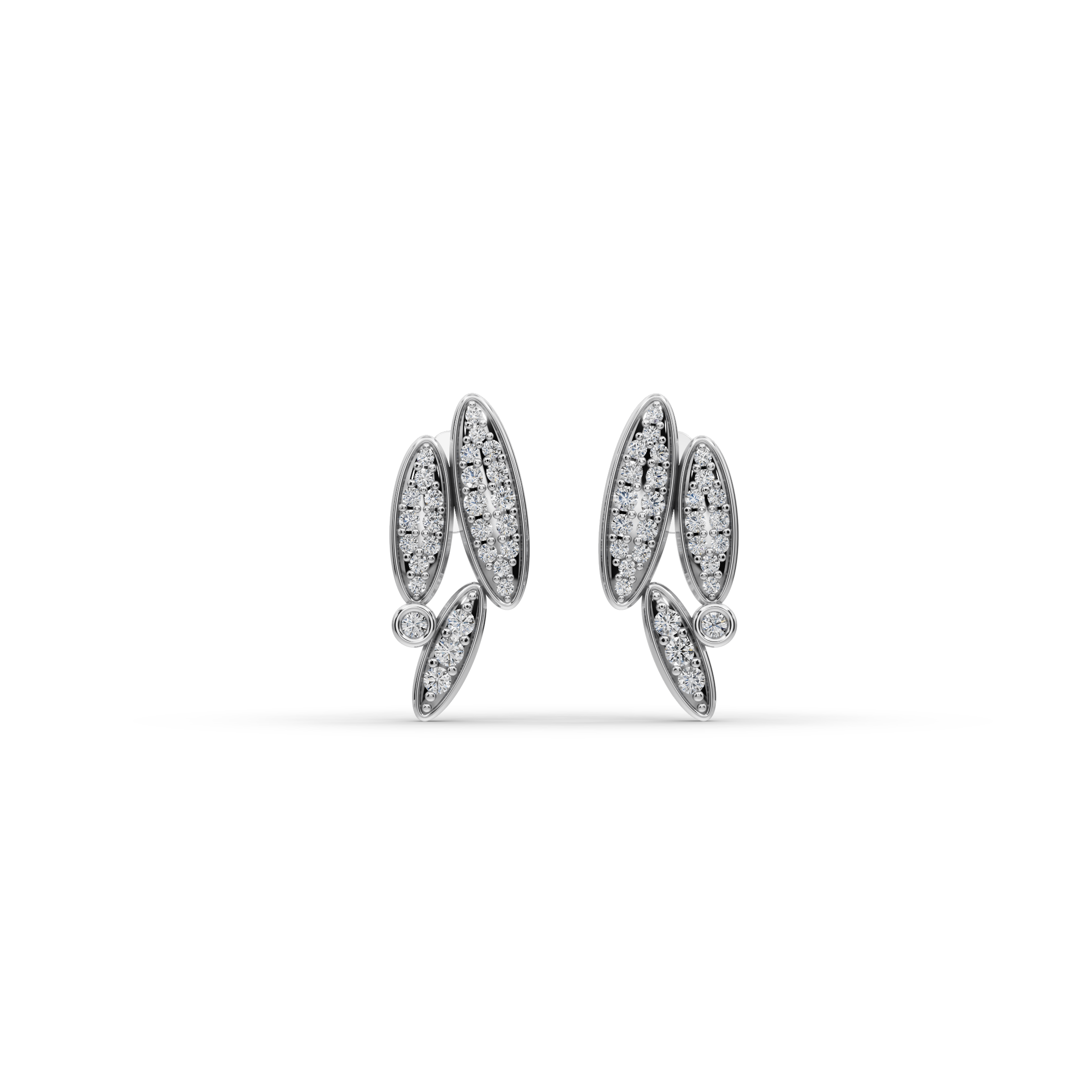 Leaf Cluster Lab-Grown Diamond Earrings