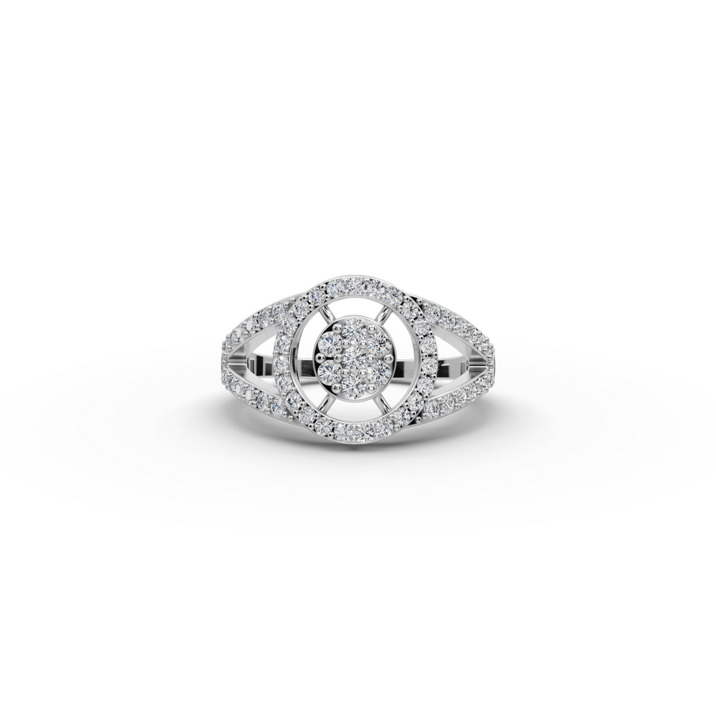 Split Band Cluster Lab-Grown Diamond Ring