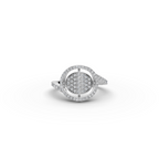 Pave Circle Halo Lab-Grown Diamond Ring