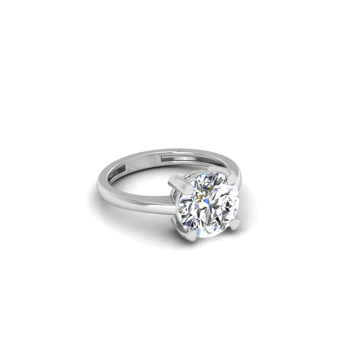 Classic Round Solitaire Ring with CVD 3.00 Ct. Lab-Grown Diamond.