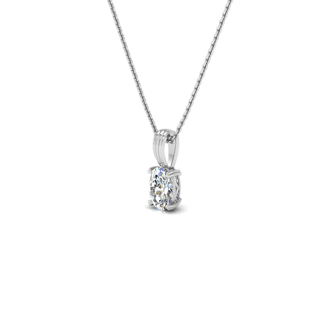 Elegant Oval Cut Solitaire Pendant with 1.00 ct. CVD Lab-Grown Diamond.