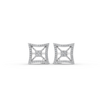 Square Halo Lab-Grown Diamond Earrings