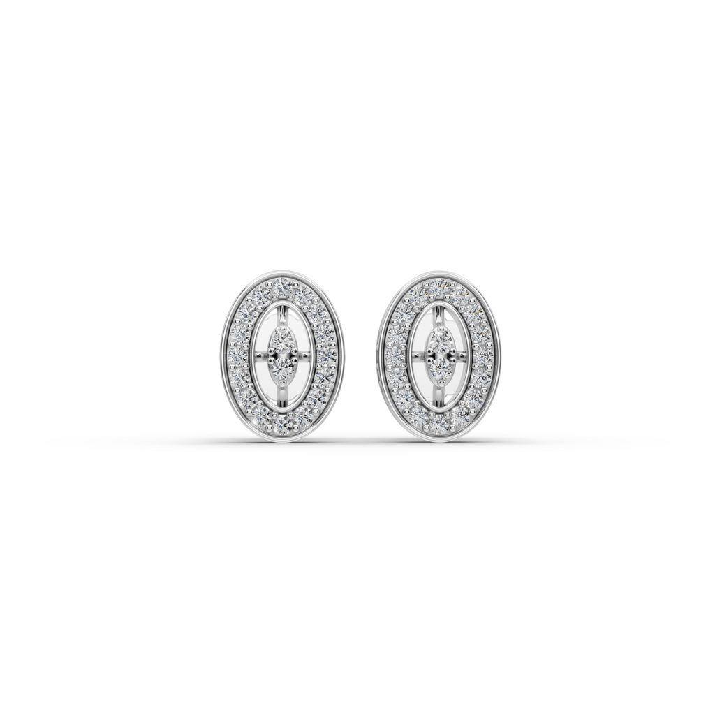 Oval Frame Lab-Grown Diamond Earrings