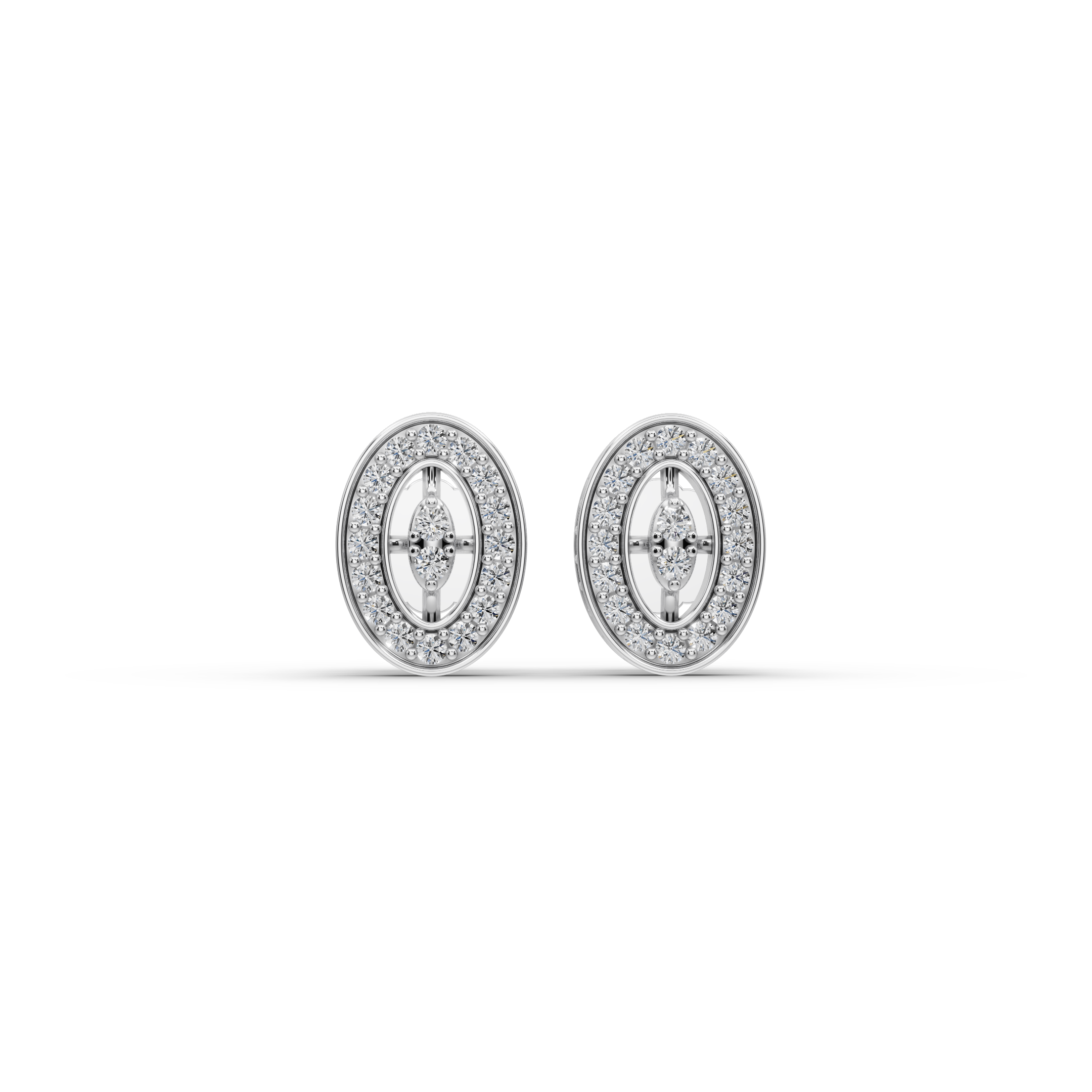 Oval Frame Lab-Grown Diamond Earrings