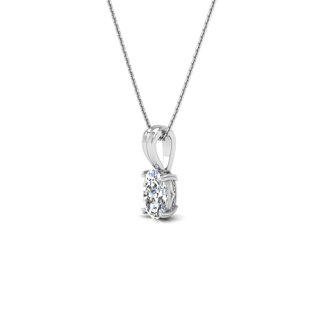 Elegant Oval Cut Solitaire Pendant with 2.00 ct. CVD Lab-Grown Diamond.