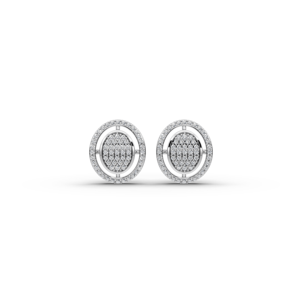 Oval Cluster Lab-Grown Diamond Earrings