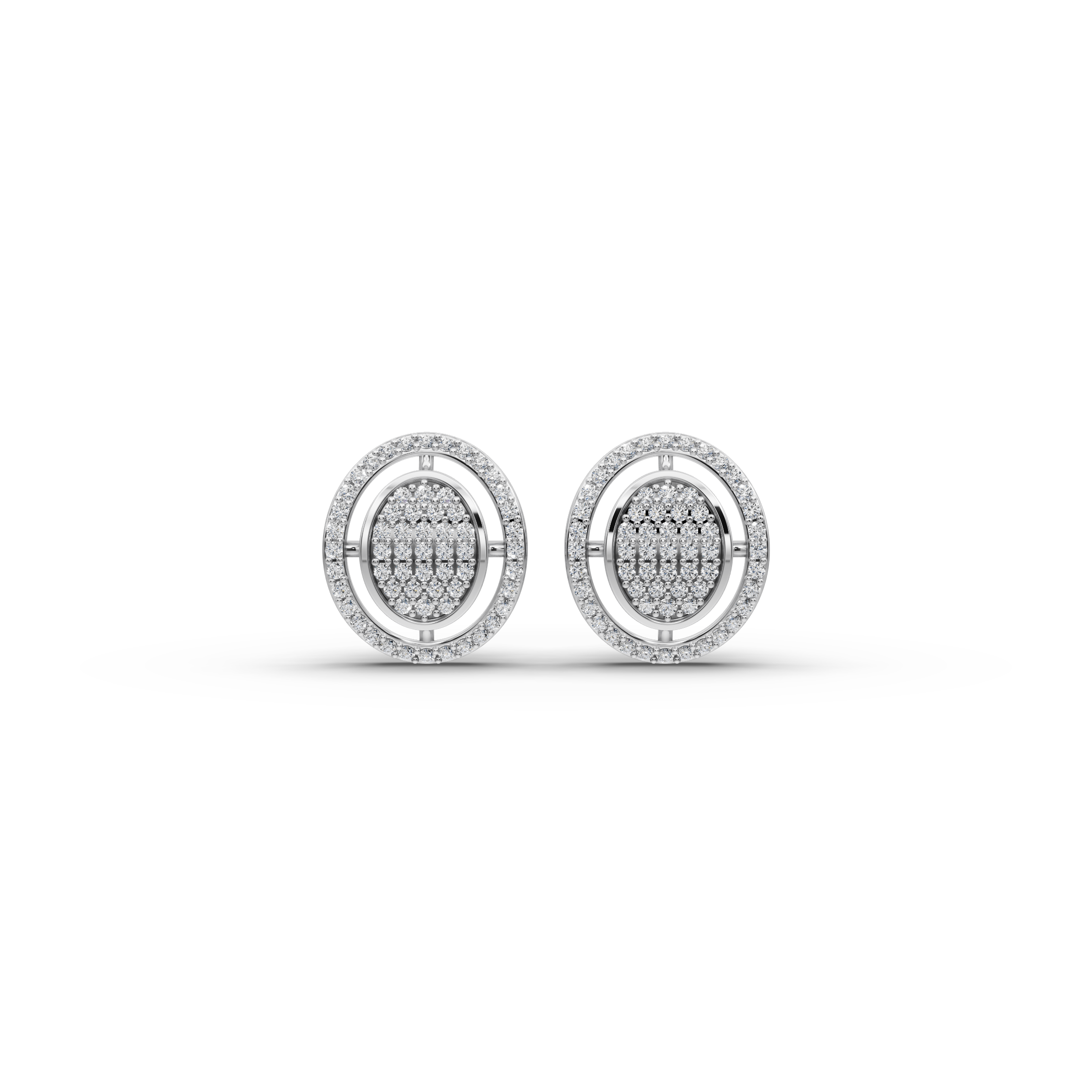 Oval Cluster Lab-Grown Diamond Earrings