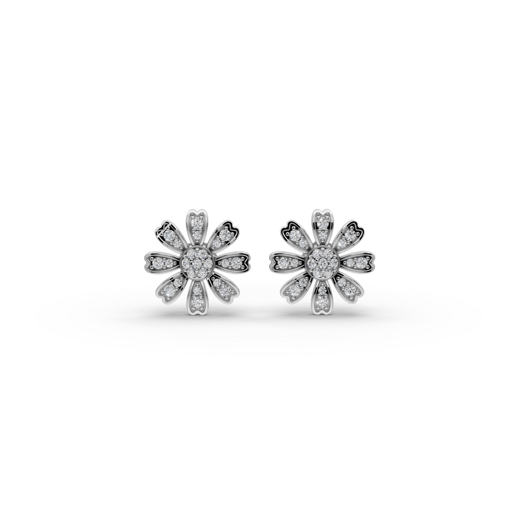 Floral Burst Lab-Grown Diamond Earrings