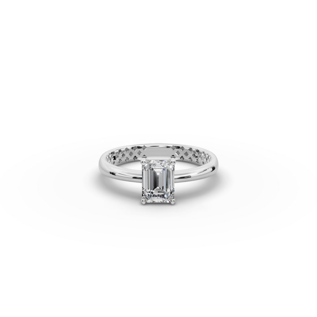 1 tcw. Emerald Solitaire Lab-Grown Diamond Ring