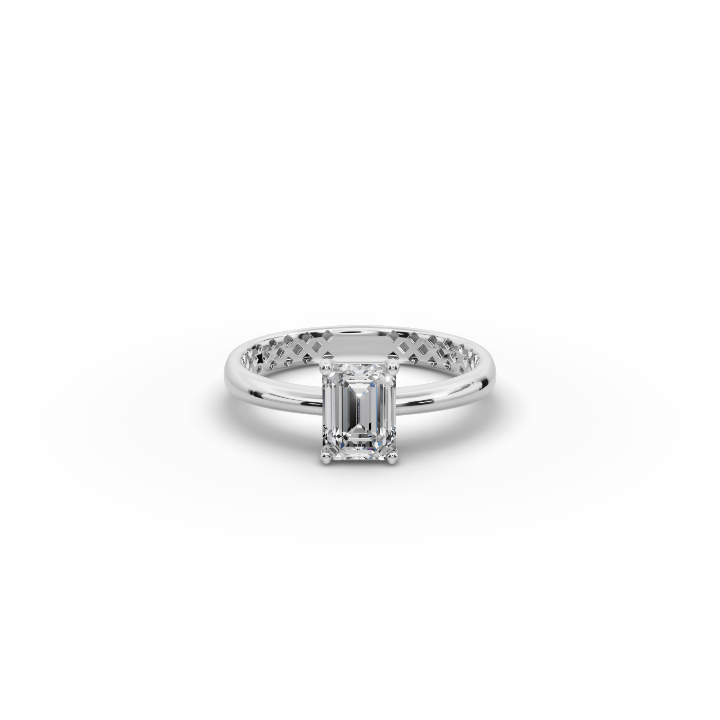 1 tcw. Emerald Solitaire Lab-Grown Diamond Ring