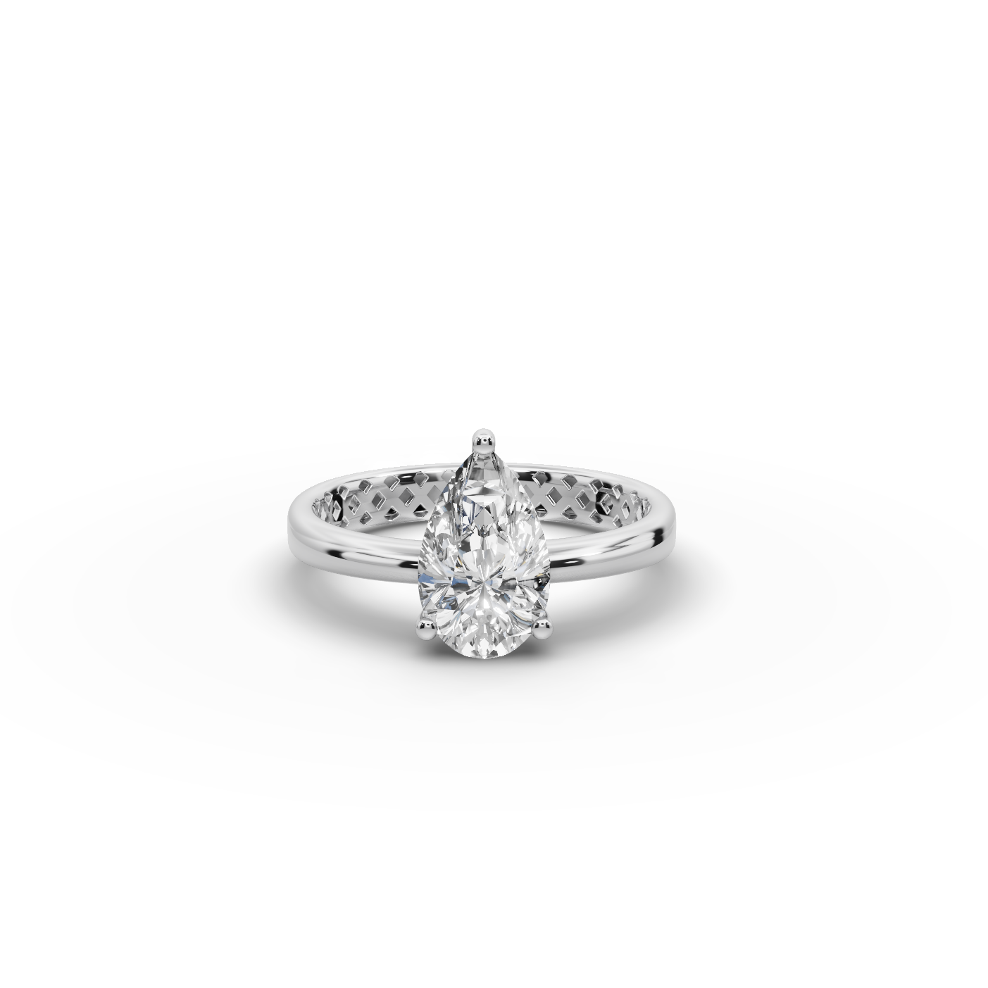 1.5 tcw Pear Shaped Lab-Grown Diamond Ring